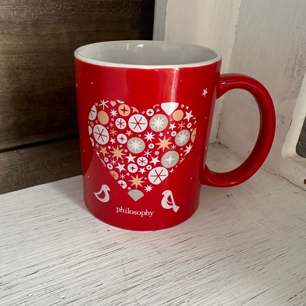 Philosophy | Red Heart Mug with quote
